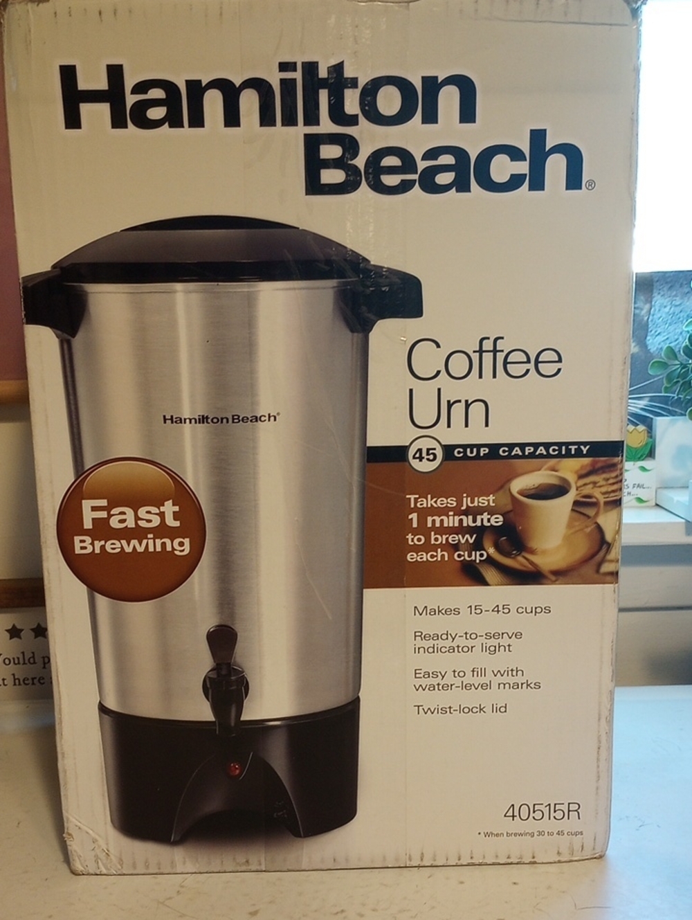 Hamilton Beach Fast Brewing Large 45 Cup Coffee Urn 40515R w/ Original Box!